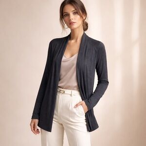 Passport Dark Gray Open-Front Cardigan